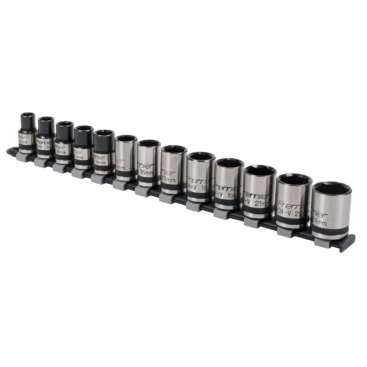 Premier Socket Set 13pc 1/2"Sq Drive Lock-On 6pt Metric - Black Series AK2742B