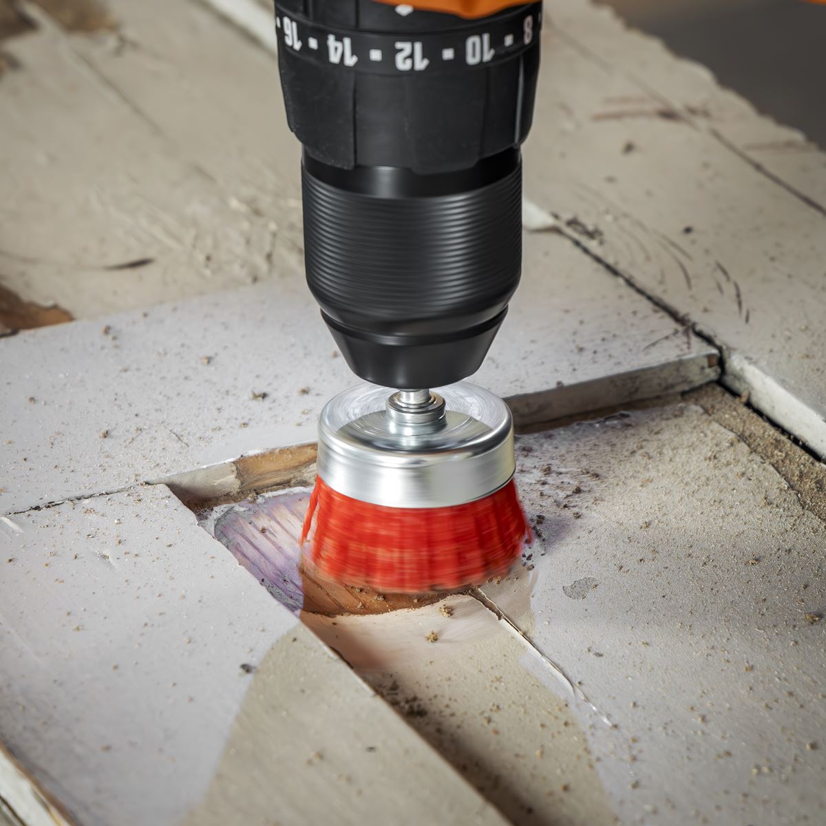 Sealey Nylon Filament Cup Brush 50mm with 6mm Shaft NFB50