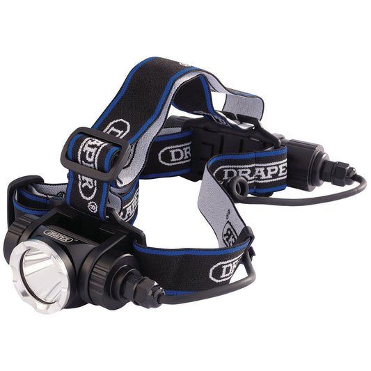 Draper Ten Watt Nine-Hundred Lumen Rechargeable Three Function Led Headlamp - 90064