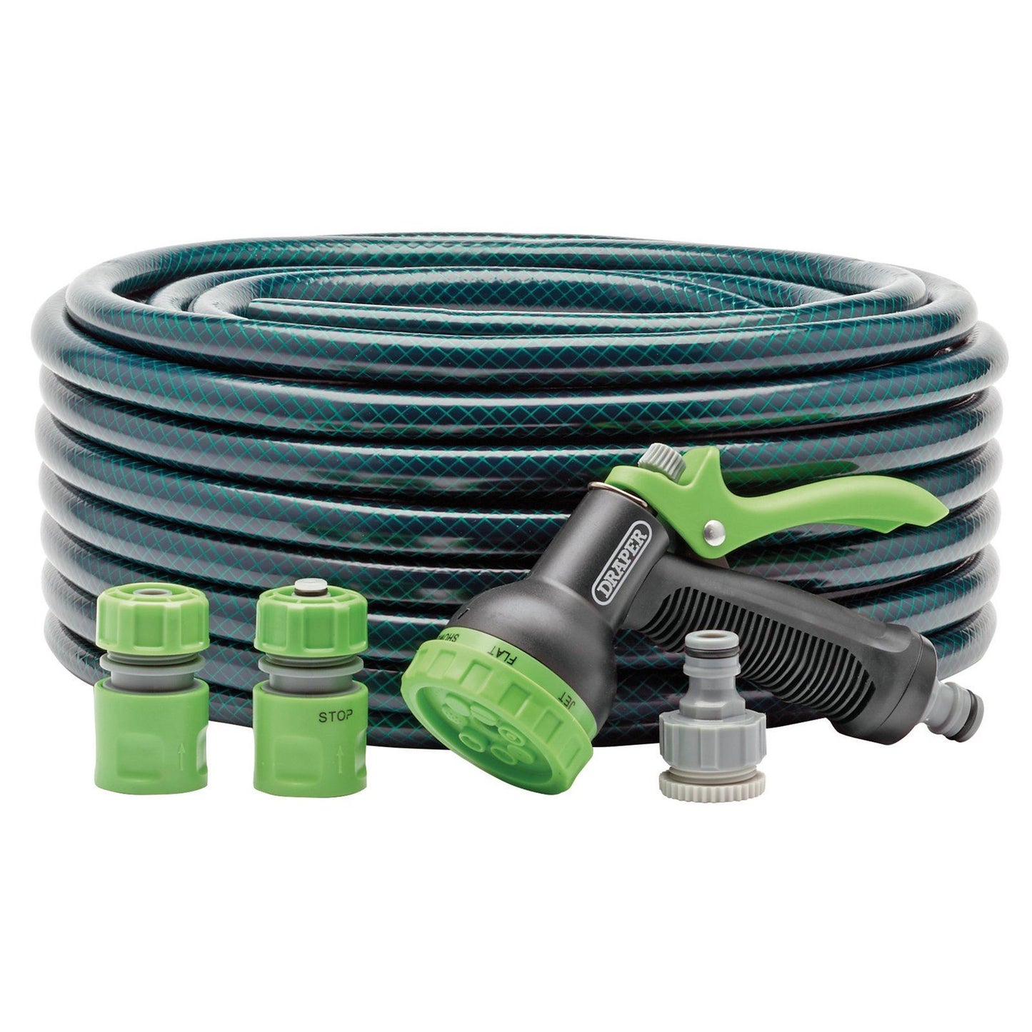 Draper 12mm Bore x 30m Garden Hose and Spray Gun Kit Professional Tool 56447