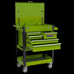 Sealey Superline Pro Heavy-Duty Mobile Tool & Parts Trolley with 5 Drawers and Lockable Top- Hi-Vis Green AP890MHV