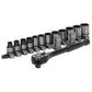 Sealey Socket Set 13pc 3/8"Sq Drive Total Drive Black Series AK7973