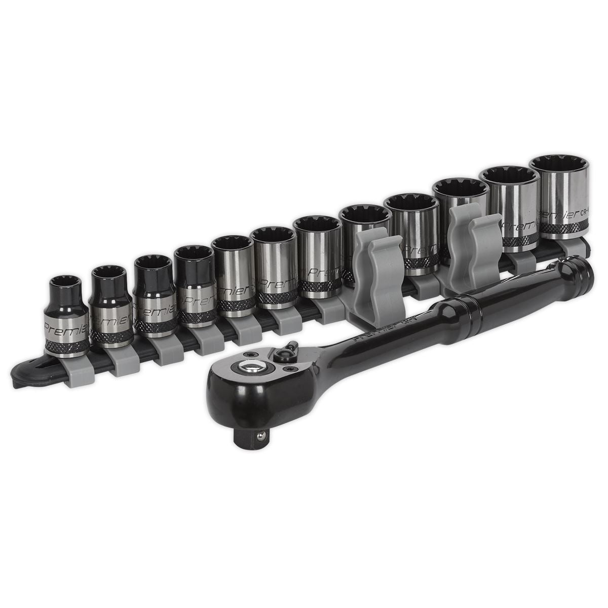 Sealey Socket Set 13pc 3/8"Sq Drive Total Drive Black Series AK7973