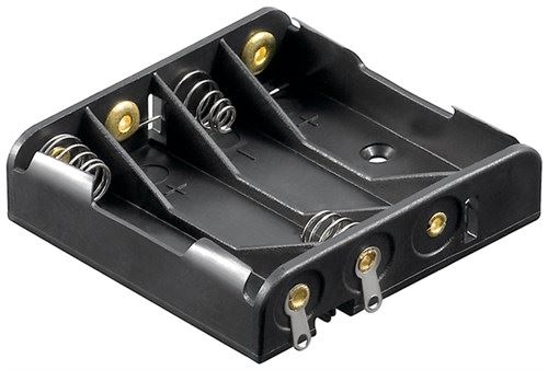 Goobay 4x AAA (Micro) battery holder black Solder tail (U) (11989)