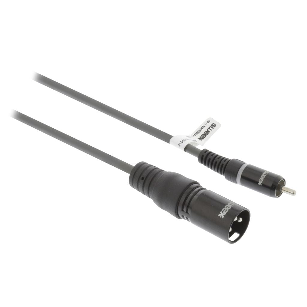 Sweex XLR Mono Cable XLR 3-Pin Male to RCA Male 3m Dark Grey SWOP15205E30