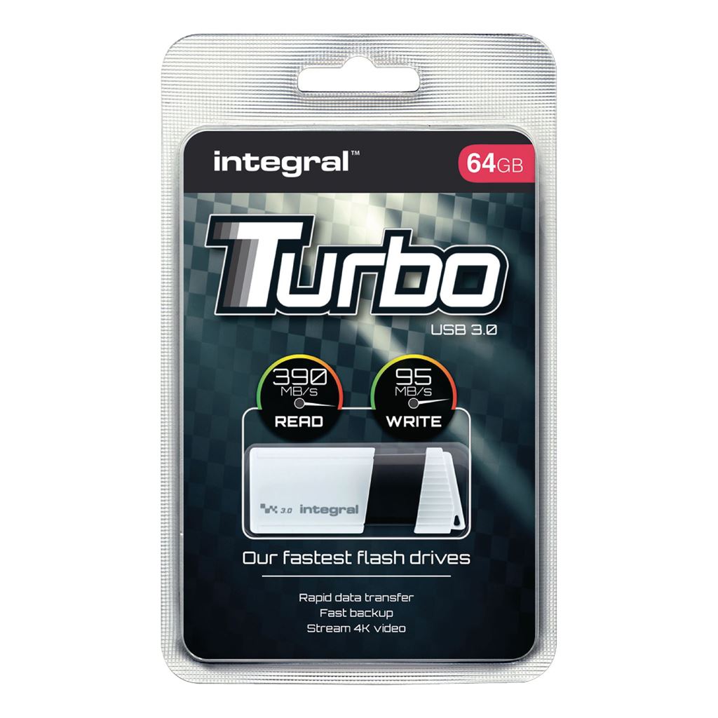 Integral Flash Drive USB 3.0 64GB White/Black - INFD64GBTW3.0