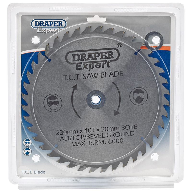 Draper Expert Circular TCT Saw Blade 230mm x 30mm 25mm 16mm x 40T 40 Tooth 09481