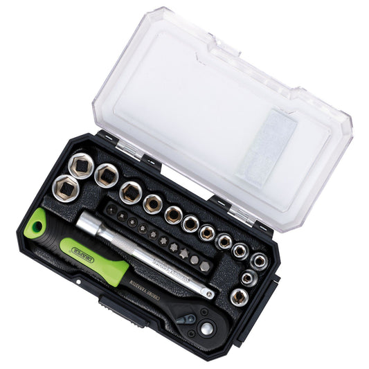 Draper HI-TORQ Metric Socket and Bit Set, 1/4" Sq. Dr. (25 Piece)