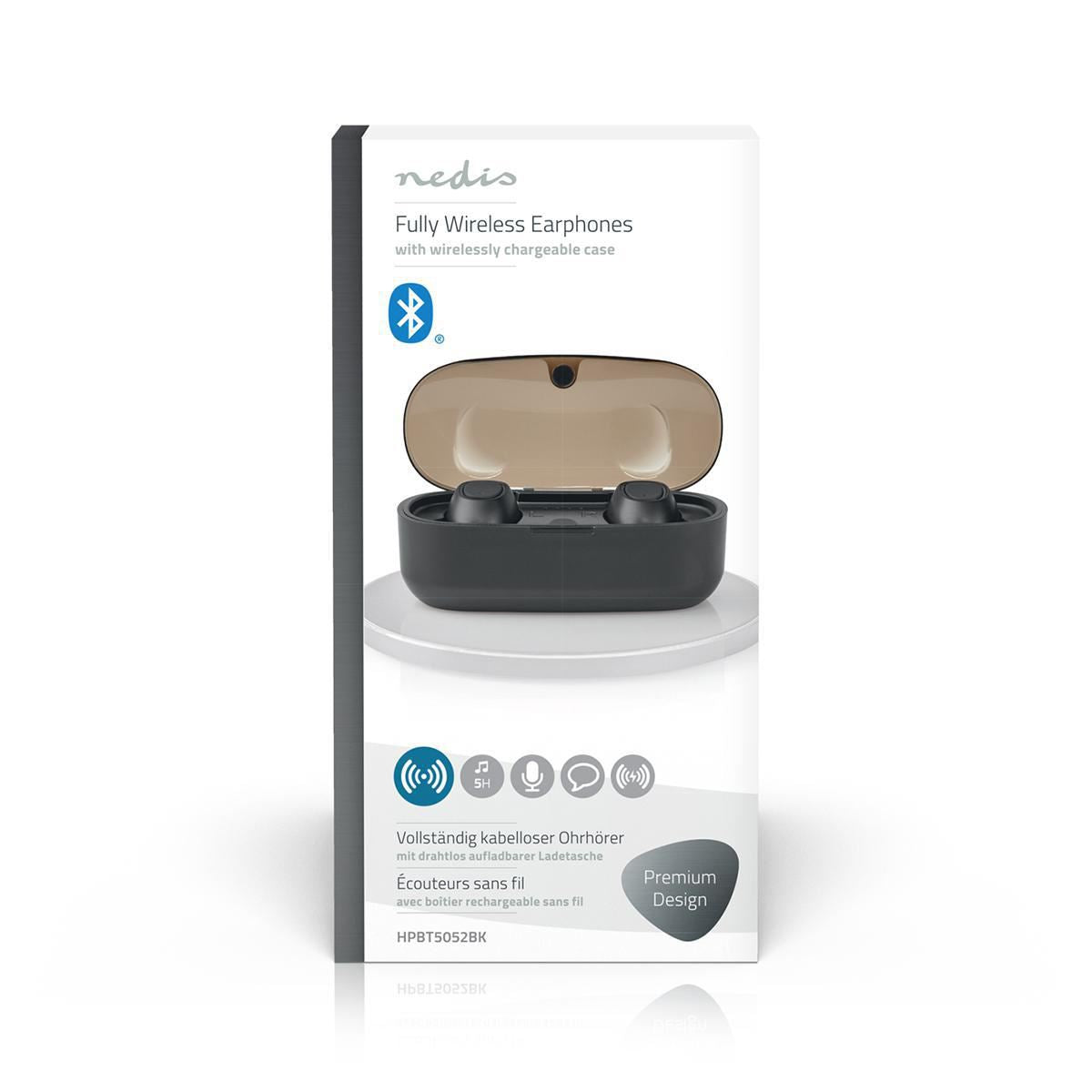 Nedis Fully Wireless Bluetooth® Earphones 5hr Voice Control Wireless Chargeable - HPBT5052BK