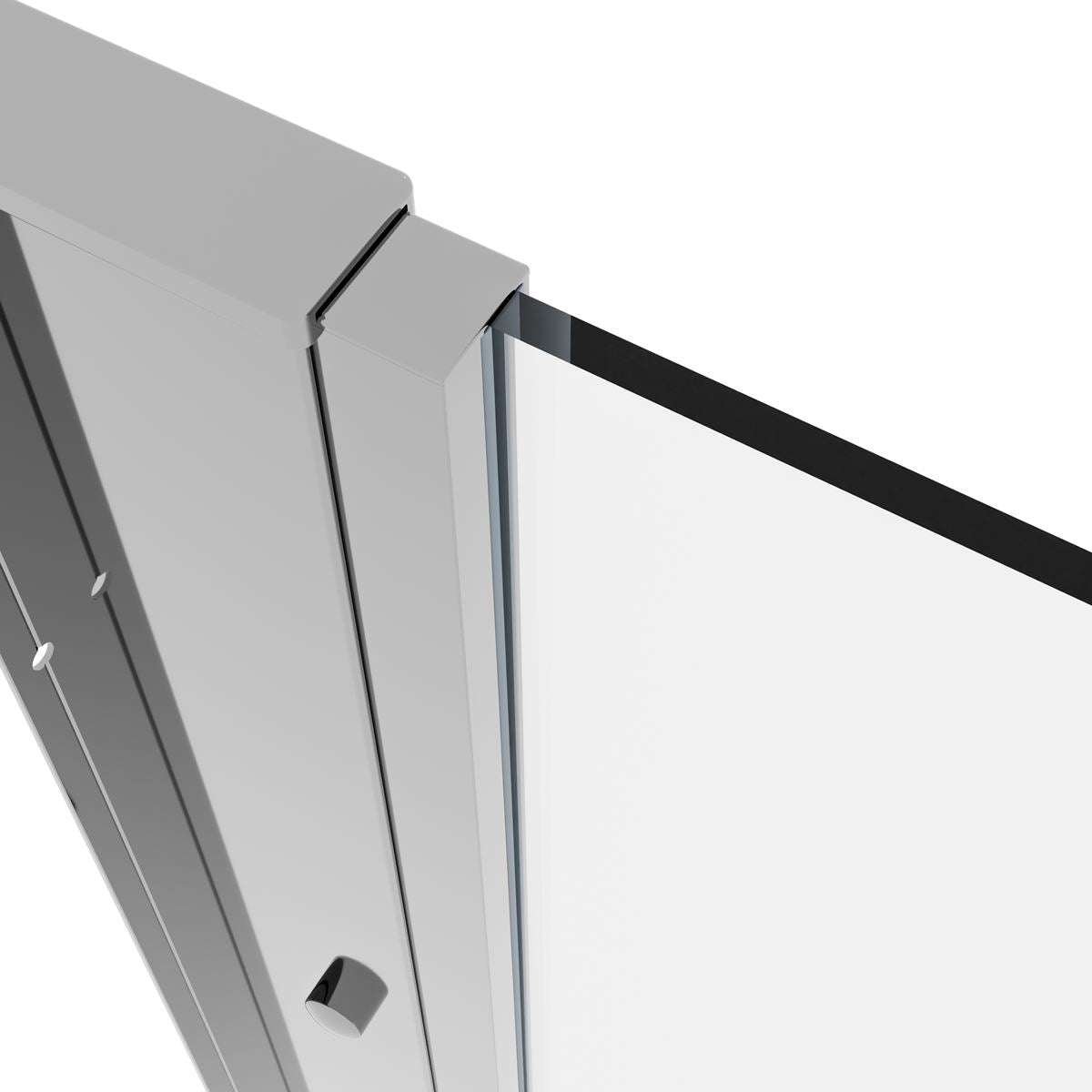 Baridi Side Panel for Sliding Shower Doors, 6mm Tempered Glass - Chrome DH296