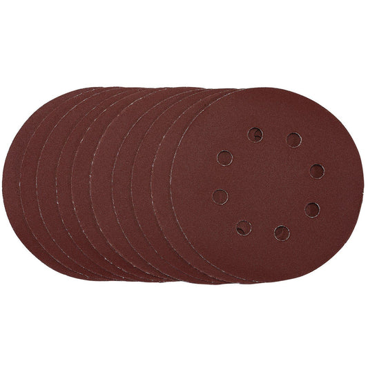 Draper Sanding Discs, 125mm, Hook & Loop, 240 Grit, (Pack of 10) SDHAL125 - 54758