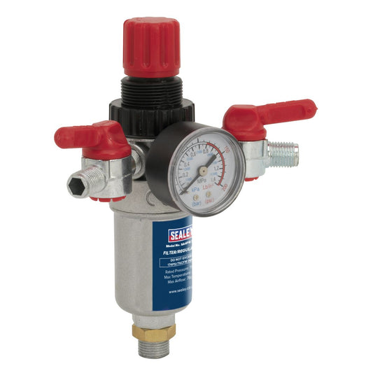 Sealey Air Filter/Regulator 3/8"BSP Male - 1/4"BSP Male SA4FR/38