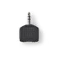 Nedis Stereo Audio Adapter 3.5mm Male to 2x 3.5mm Female 10 pieces (Black