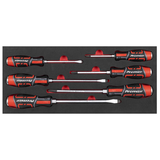 Sealey Premier Hammer-Thru Screwdriver Set with Tool Tray 6pc TBT54
