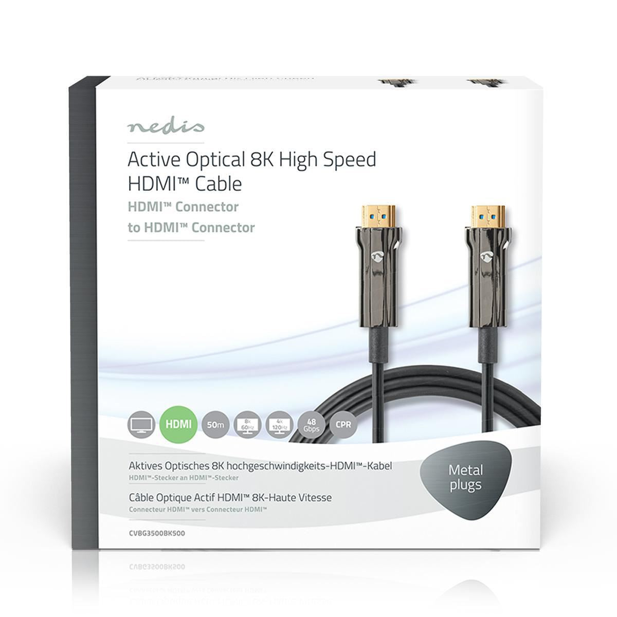 Nedis Ultra High Speed HDMI Cable AOC HDMI Connector to HDMI Connector 50m Black - CVBG3500BK500