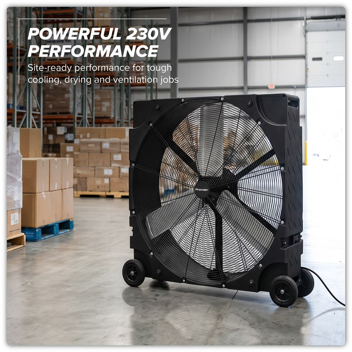 Sealey Premier 36" Industrial High Velocity Rotomold Drum Fan 3-Speed 230V