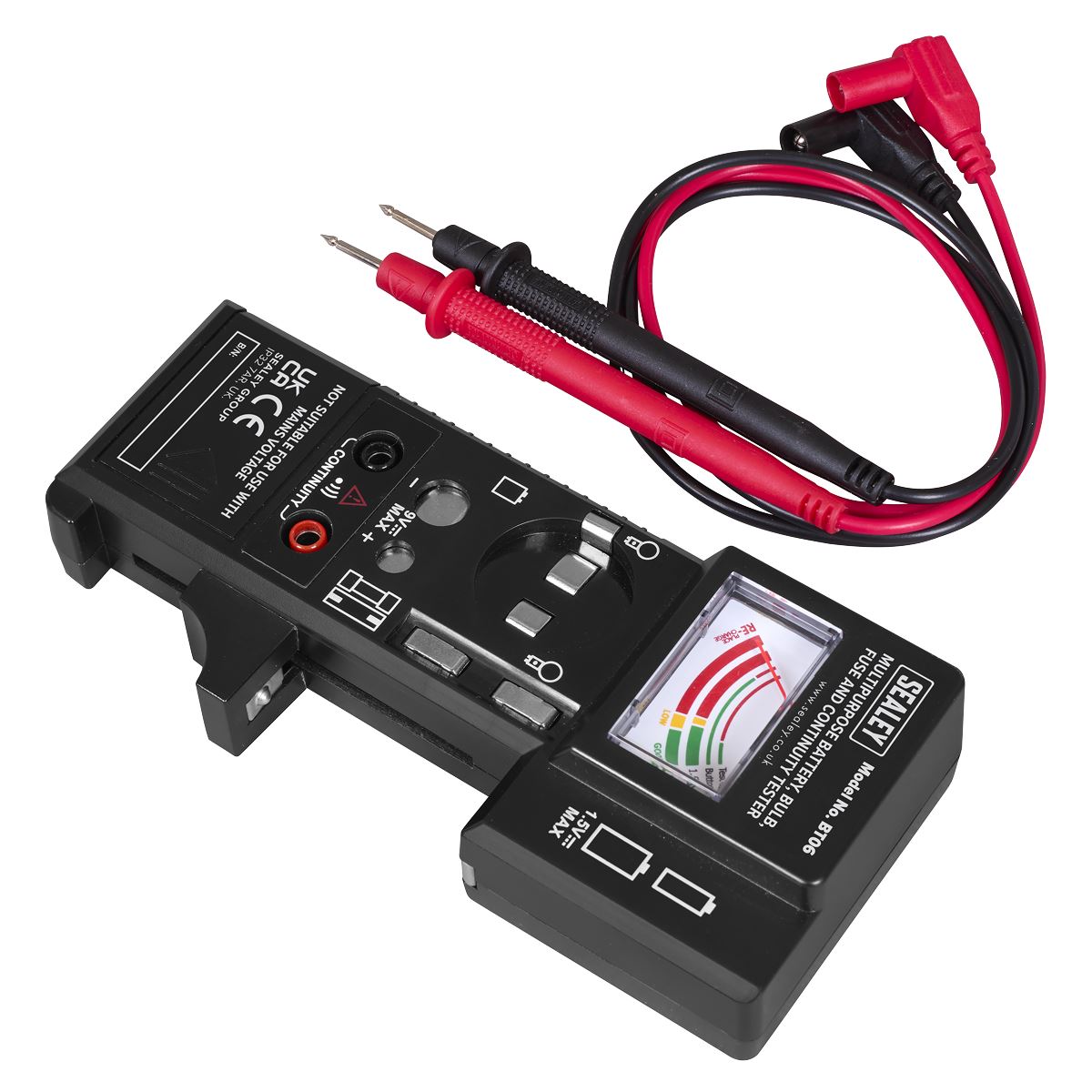 Sealey Multipurpose Battery, Bulb, Fuse & Continuity Tester BT06