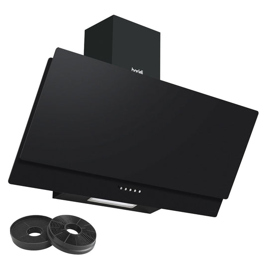 Baridi Angled Chimney Cooker Hood with Carbon Filters & LED Lamp 90cm