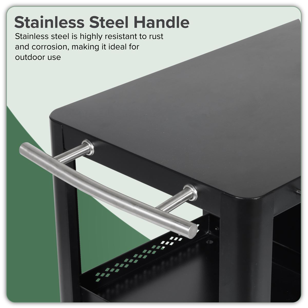 Dellonda BBQ/Plancha Workstation Trolley/Cupboard/Extension Table/Utensil Hooks
