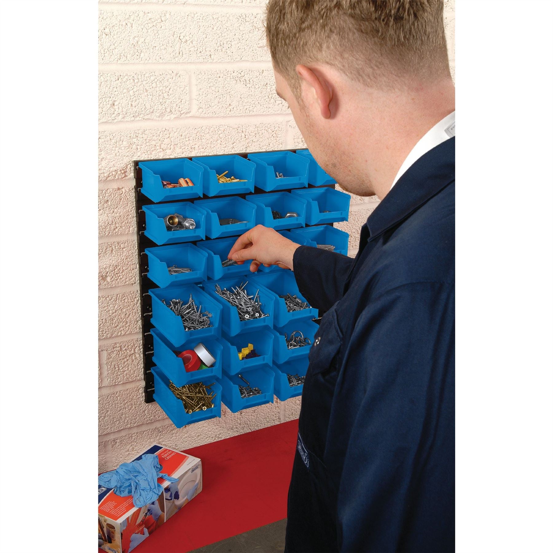 Draper 24 Bin Wall Storage Unit Small/Medium Bins 06798 – CardiffTools