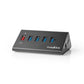 Nedis USB Hub 5-Port USB 3.0 Powered QC3.0 Charge Port 5 Gbps Aluminium - UHUBUP3510BK