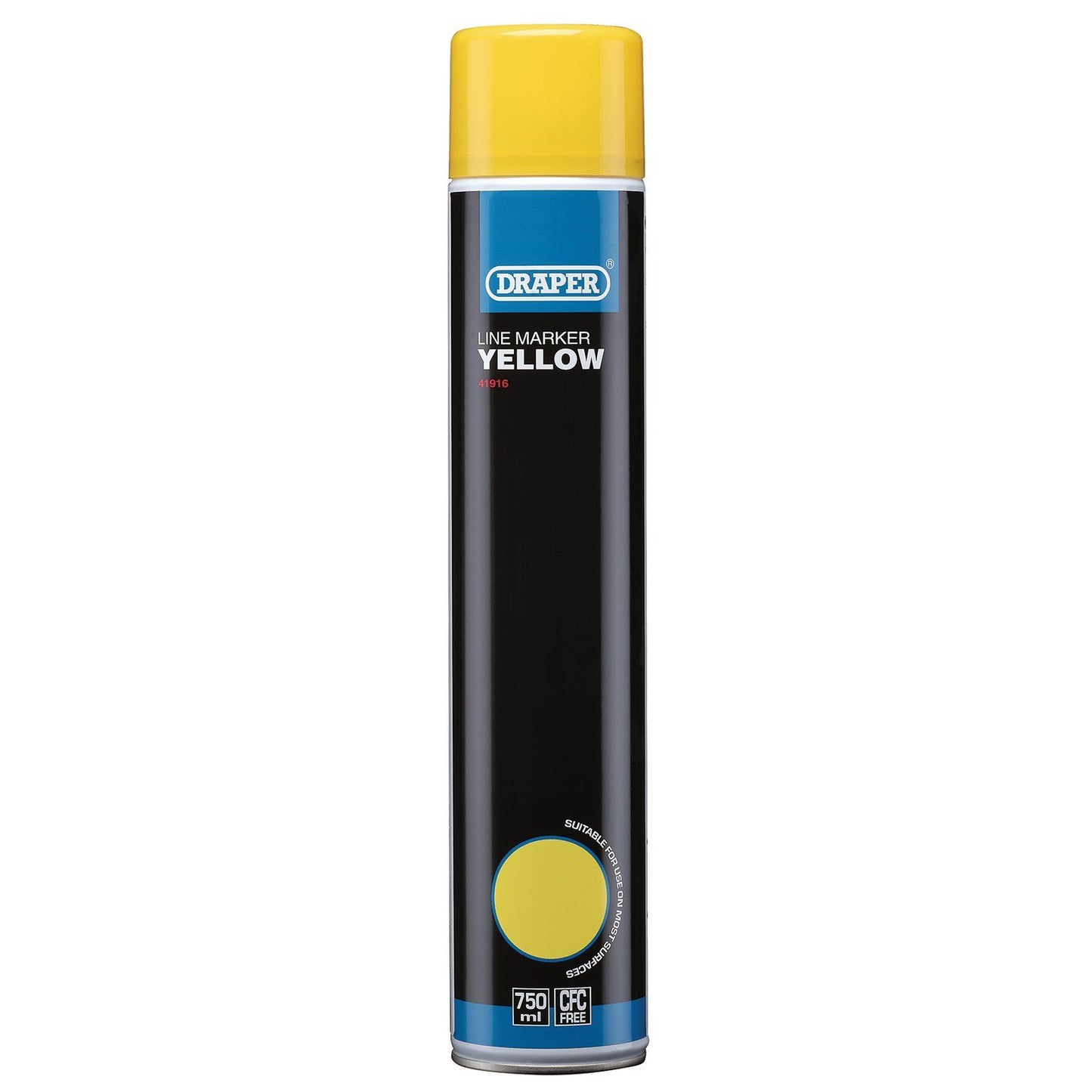 Draper 1x 750ml Yellow Line Marker Spray Paint Professional Tool 41916