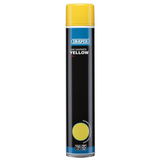 Draper 1x 750ml Yellow Line Marker Spray Paint Professional Tool 41916