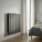Baridi Horizontal Radiator Contemporary Double Flat Panel Design 600 x 560mm � Anthracite DH339