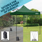 Sealey Dellonda Premium 2x2m Pop-Up Gazebo, Heavy Duty, PVC Coated, Water Resistant Fabric, Supplied with Carry Bag, Rope, Stakes & Weight Bags - Dark Green Canopy DG128
