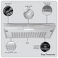 Baridi Visor Cooker Hood Extractor Fan 60cm - Stainless Steel DH108