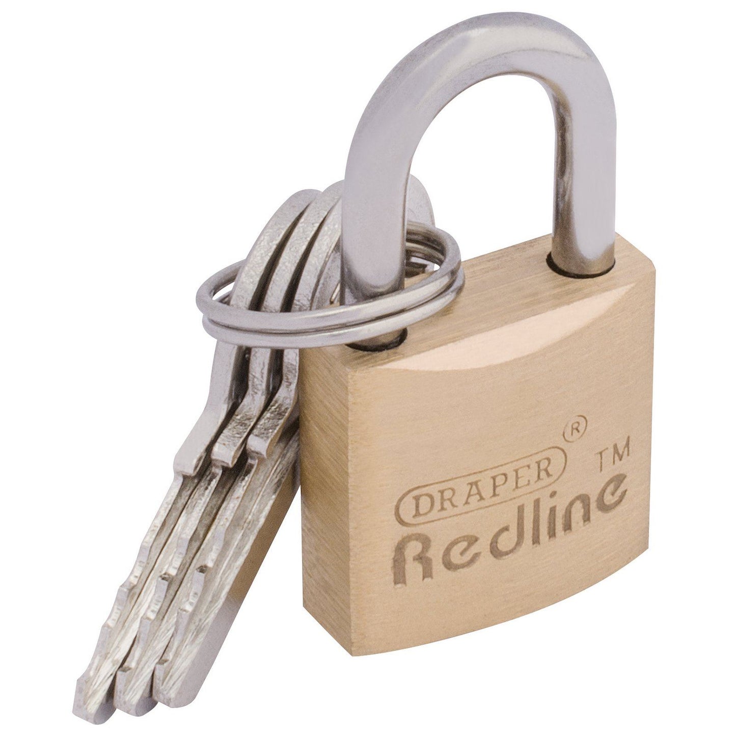Draper Redline 68019 Padlock Brass 20mm Padlock-Brass Cylinder 20