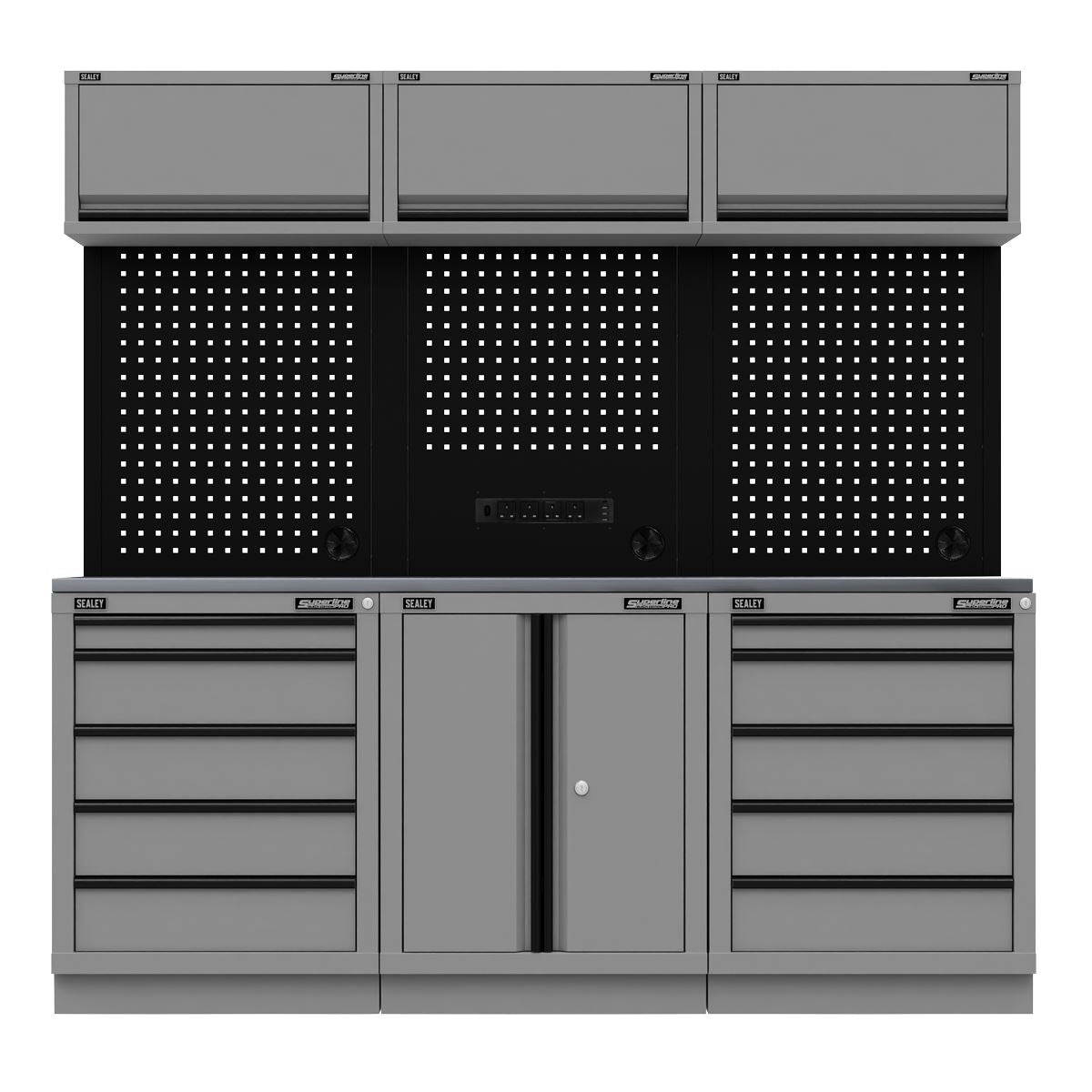 Sealey Superline Pro Black Edition Storage System with Stainless Worktop 2.04m
