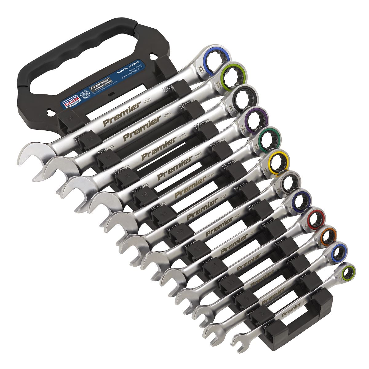 Sealey Combination Ratchet Spanner Set 12pc Metric - Platinum Series AK63949