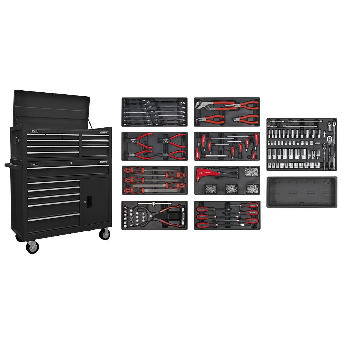 Sealey American Pro Tool Chest Combination with 117pc Tool Kit - Black