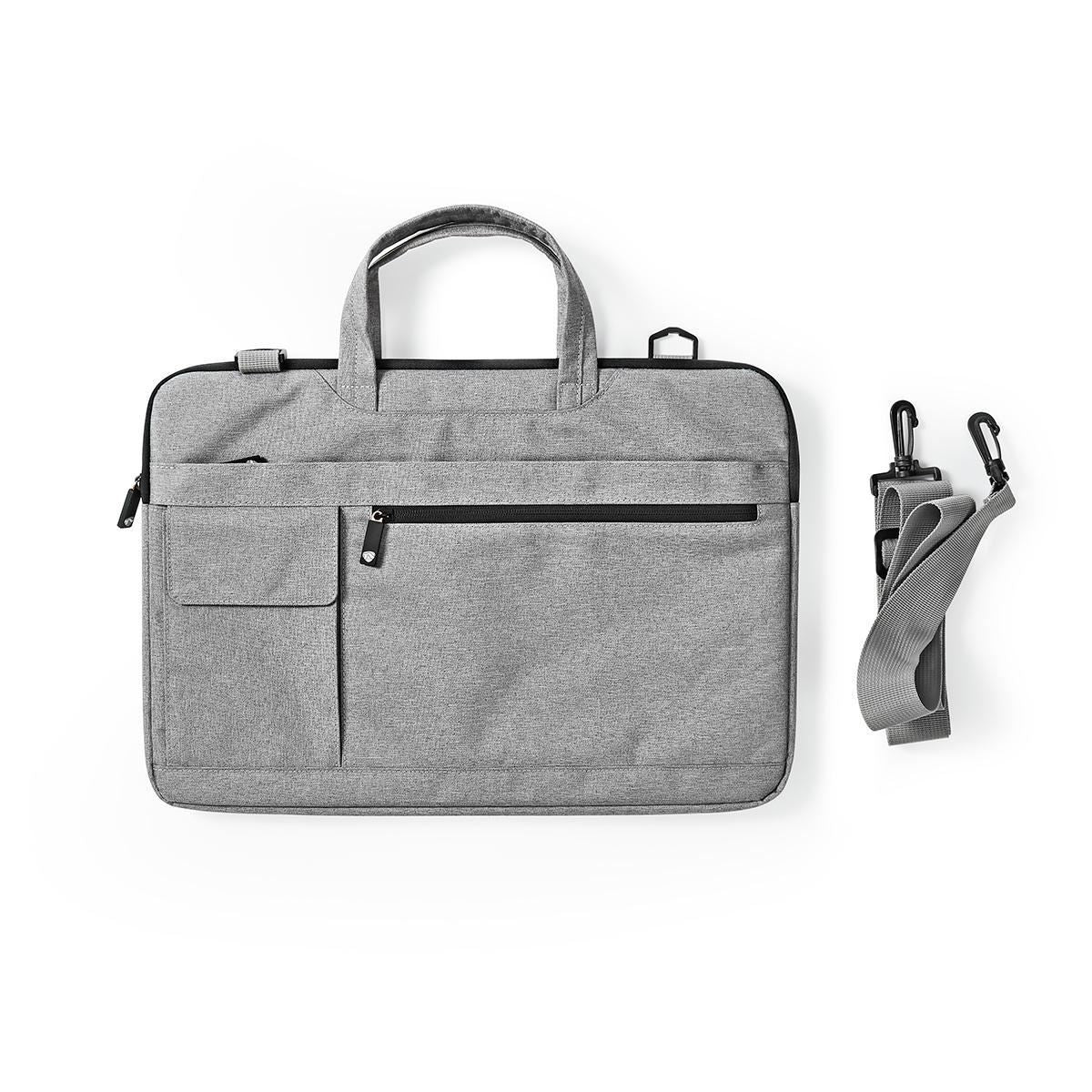 Nedis Notebook Bag Shoulder Strap 8 Storage Pockets 15" to 16" Grey - NBBG15150GY