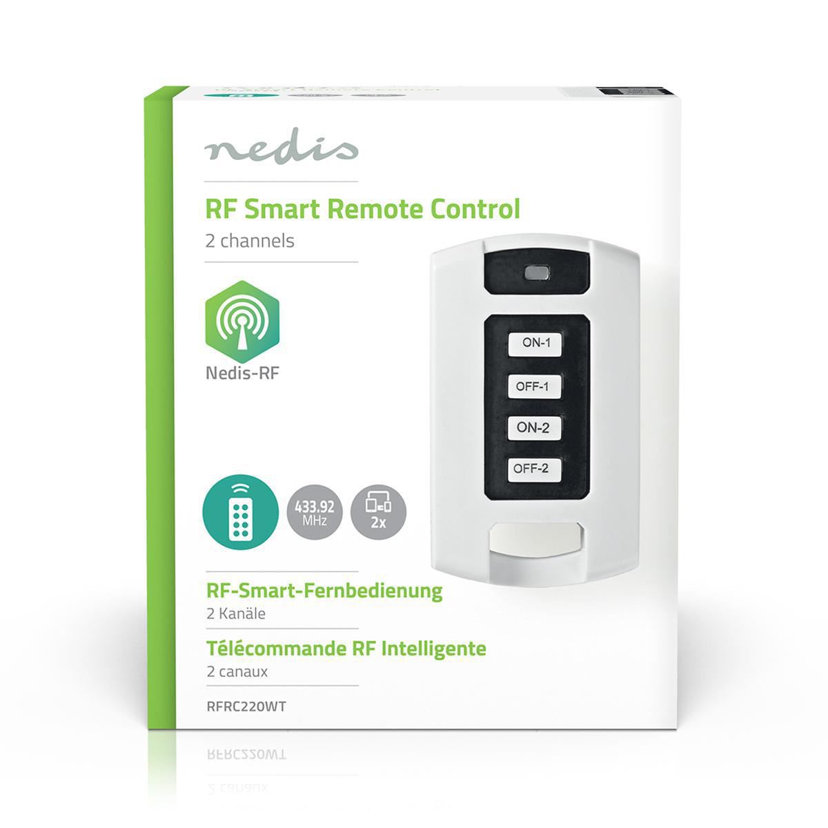 Nedis RF Remote 2 Channels Compatible with most  433.92MHz systems - RFRC220WT