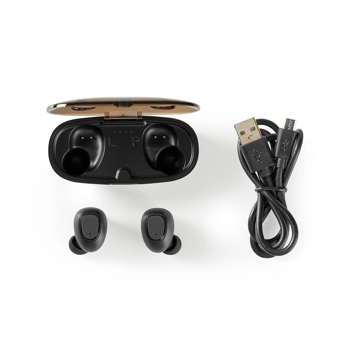 Nedis Fully Wireless Bluetooth® Earphones 5hr Voice Control Wireless Chargeable - HPBT5052BK