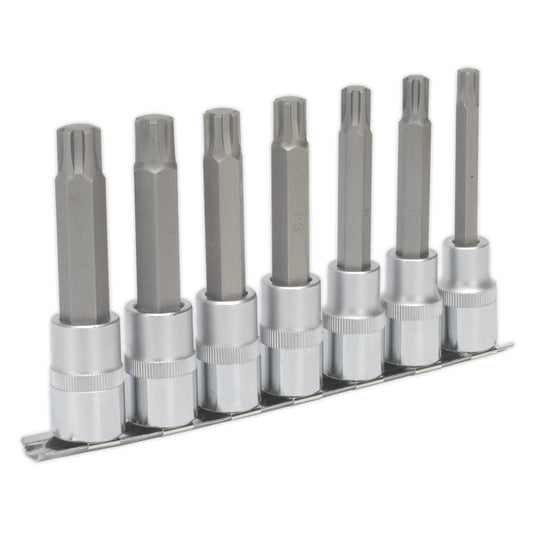 Sealey Ribe Socket Bit Set 7pc 1/2"Sq Drive 100mm AK6235