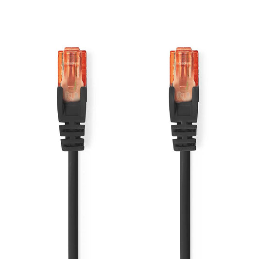 Nedis CAT6 Cable RJ45 Male RJ45 Male U/UTP 0.5m Round PVC Black Label