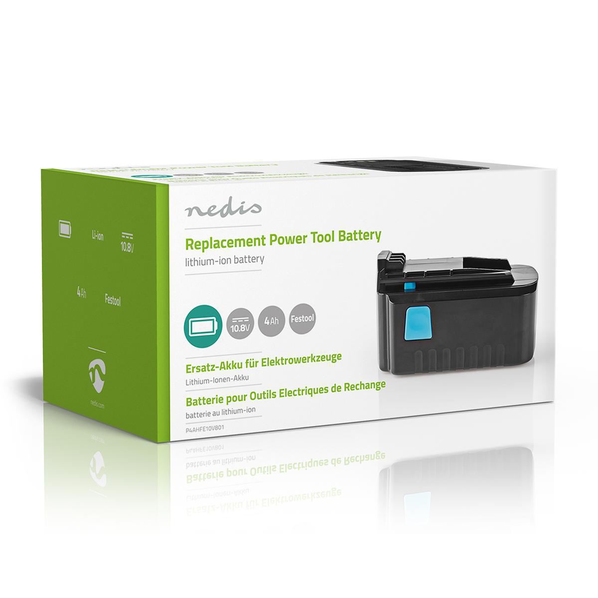 Nedis Power Tool Battery Li-Ion 10.8V 4Ah 43.2Wh Replacement for Festool