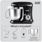 Baridi 1500W Stand Mixer with Accessories 6L - Black DH173