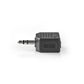 Nedis Stereo Audio Adapter 3.5mm Male to 2x 3.5mm Female 10 pieces (Black