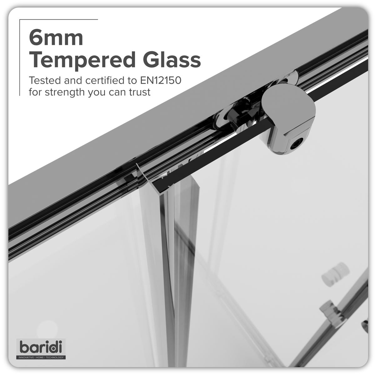 Baridi Corner Shower Entry Enclosure 1000 x 800 x 1850mm with 6mm Tempered Glass - Chrome DH300