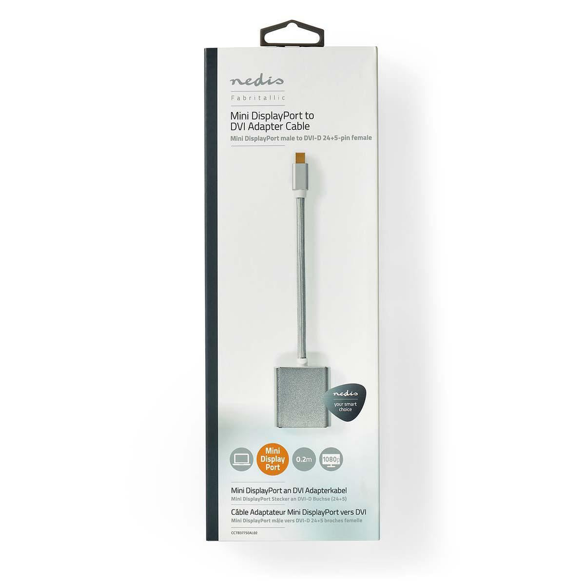 Nedis 1.2 Mini DisplayPort Male to DVI-D 24+1-Pin Female 20cm 0.2m - CCTB37750AL02