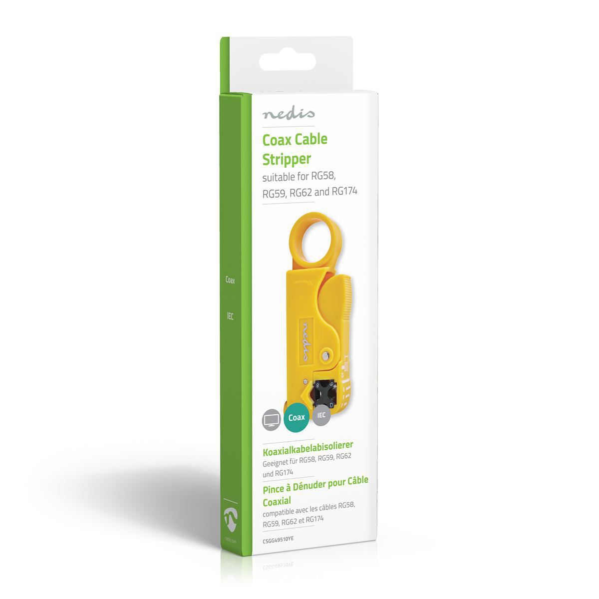 Nedis Coax Cable Stripper RG58 RG59 RG62 RG7 - CSGG49510YE