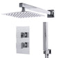 Baridi Concealed Thermostatic Shower Set 20 x 20cm Square Head & Hand Shower - Chrome DH320