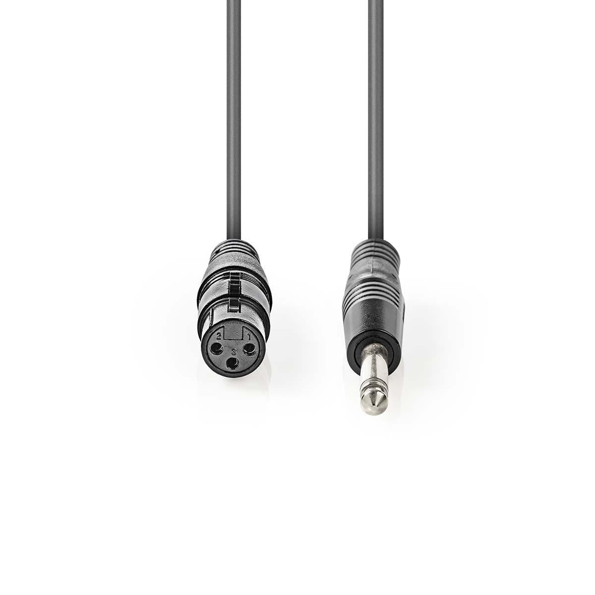 Nedis Unbalanced XLR Audio Cable XLR 3-pin Female to 6.35mm Male 1.5m Grey - COTH15120GY15
