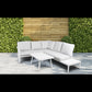 Dellonda Kyoto White 3 Piece Outdoor Garden Corner Sofa & Coffee Table Set DG53