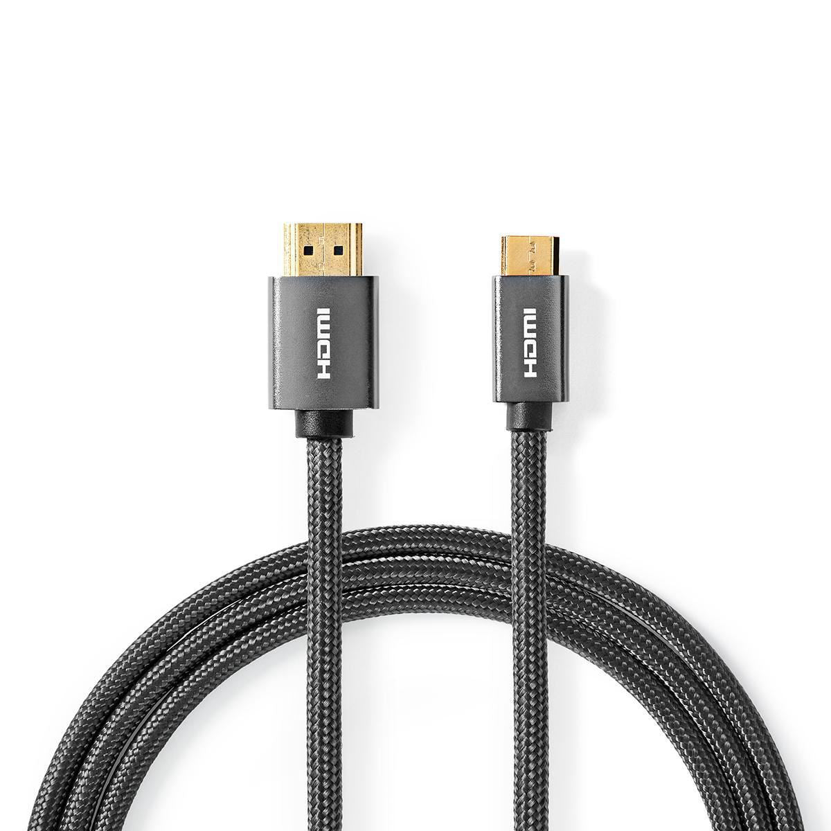 Nedis High Speed HDMI Cable HDMI Connector to HDMI Mini Connector Gun Metal Grey - CVTB34500GY20