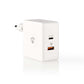 Nedis Wall Charger 3.0A USB (QC)/USB-C Power Delivery 30W White WCPD30W110WT